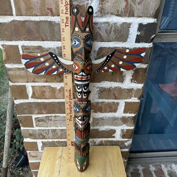 Makah Totem Neah Bay Olympic WA‎ 24.5" x 15.5" Hand Carved Painted NWC Sign Rick - Picture 2 of 16